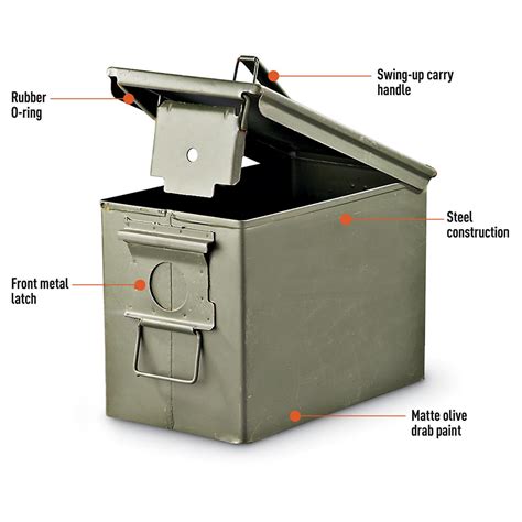 metal ammo box 50 cal|50 caliber ammo can size.